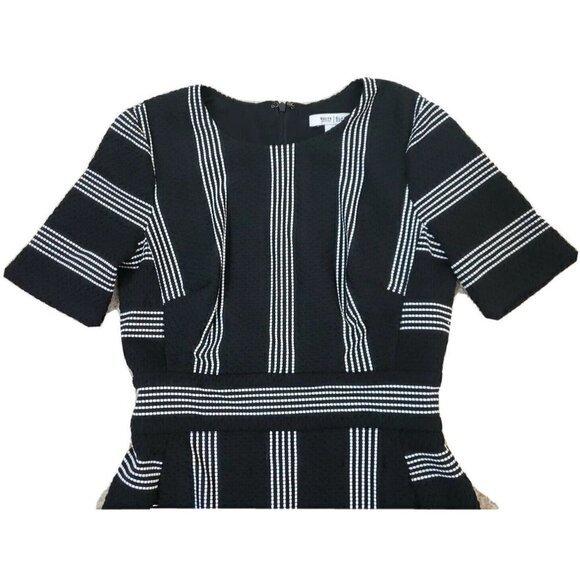 ~~SOLD~~White House Black Market ~Woman Size 0~ Black/White Fit & Flare SS Dress - Picture 11 of 12